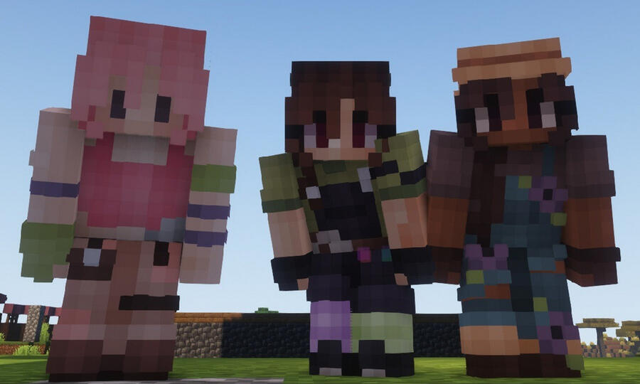 screenshot of guqqie, aimsey and michela from soulswap hardcore!